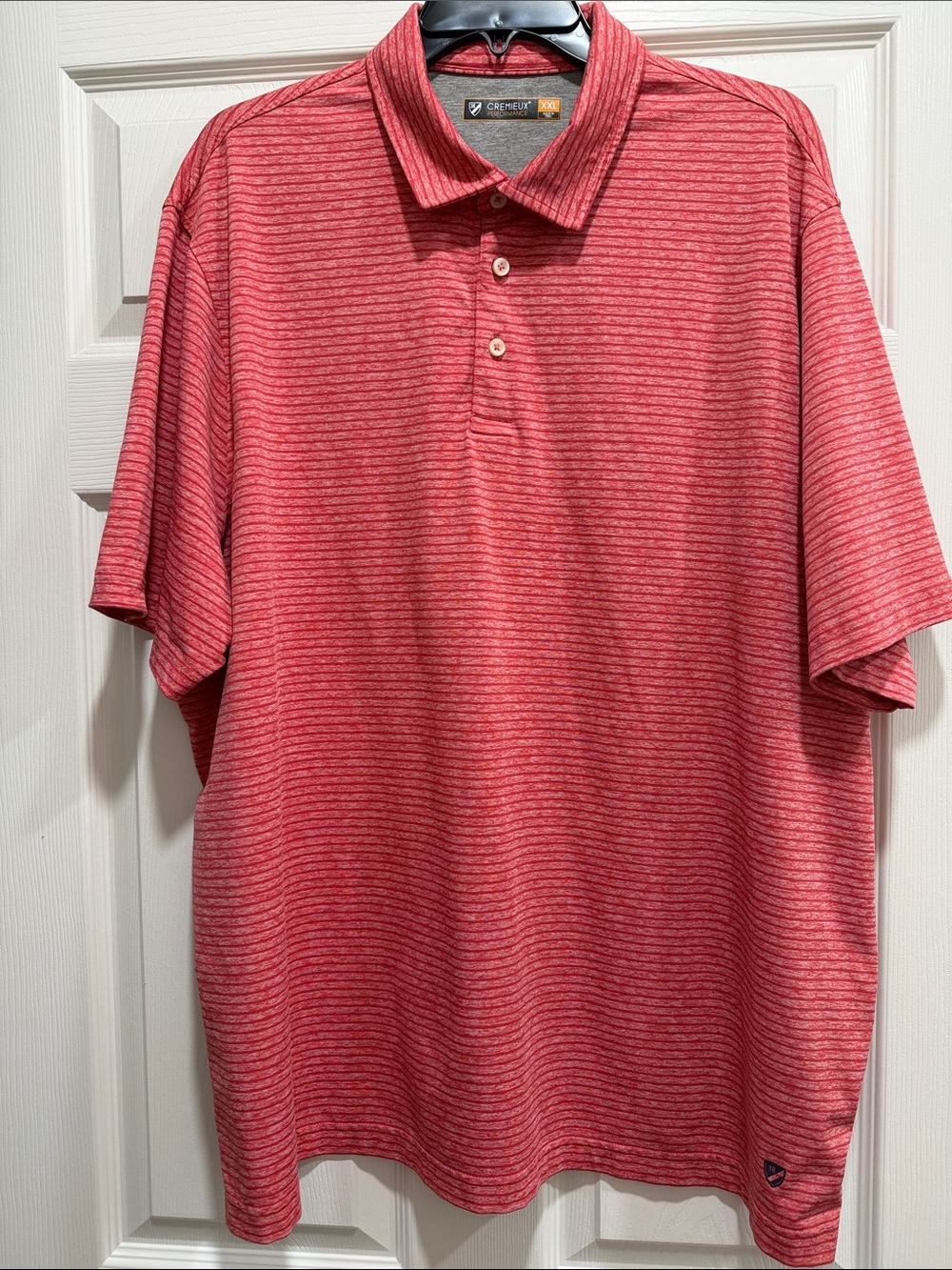 Daniel Cremieux Red Heathered Stripe Short Sleeve Polo